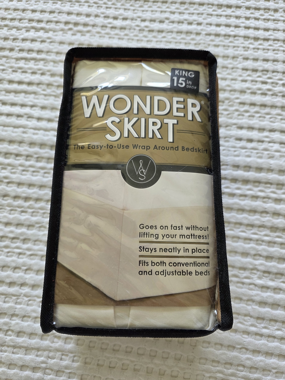King Size 15" Drop Wrap-Around Bedskirt - Ivory